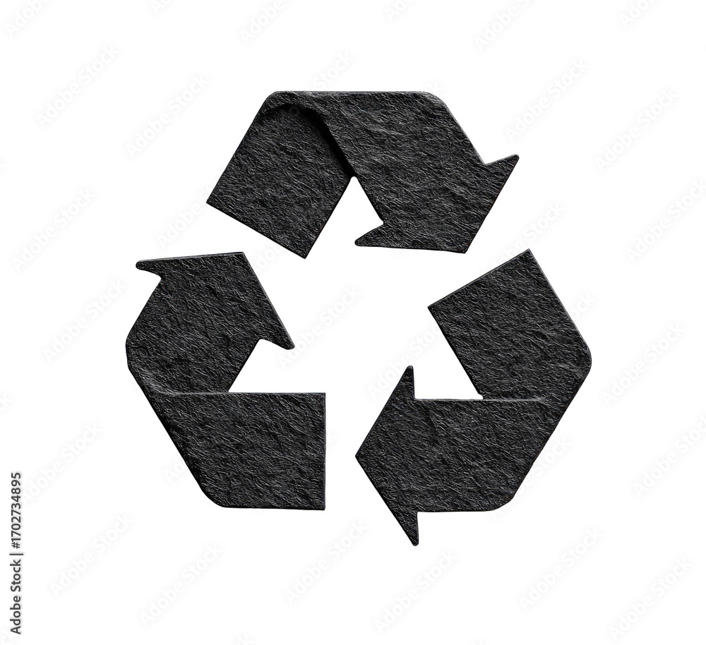 Fototapeta premium Dark stone recycle symbol