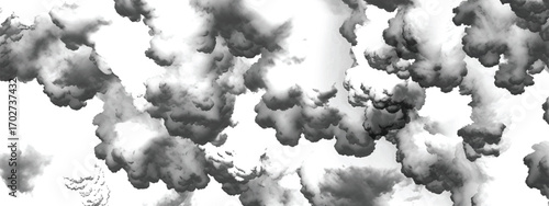 Surreal cloud pattern resembling smoke and mist in artistic monochrome style