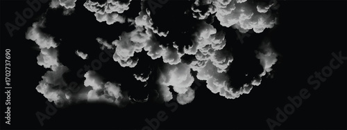 Abstract smoky atmospheric clouds forming a dramatic natural composition
