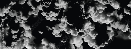 Billowing dark clouds blending into a heavy storm sky background design