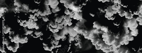 Abstract artistic depiction of storm clouds with rich contrast and depth