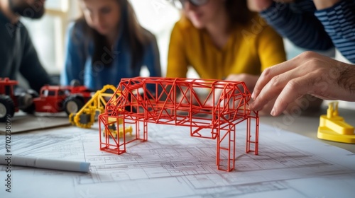 Fototapeta Naklejka Na Ścianę i Meble -  Team designing a model