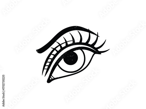 vector illustration of eye black color on white background