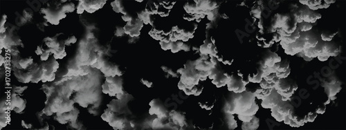 Heavy smoke-like atmospheric pattern resembling storm clouds in black and white