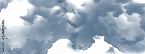 Calm serene artistic background featuring layered airy blue clouds