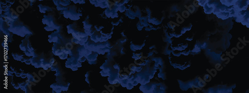 Abstract atmospheric background featuring blue storm textures in darkness