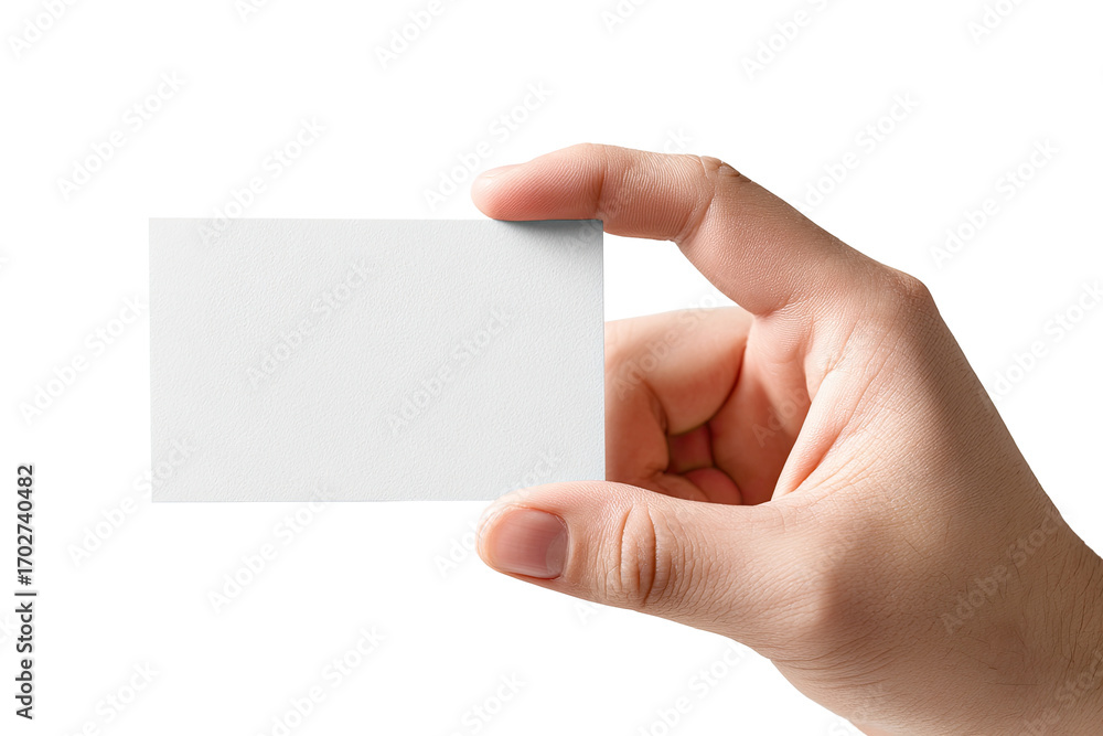 Obraz premium A hand holds a blank business card