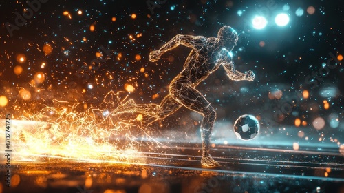 Abstract running player