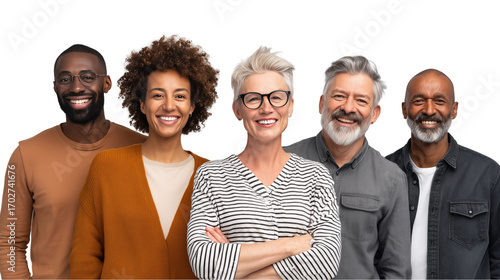 A diverse group of corporate employees engaged in a meeting, working on innovative teamwork strategies for modern business success, Transparent Background