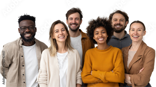 A diverse group of corporate employees engaged in a meeting, collaborating on office projects and teamwork development for success, Transparent Background