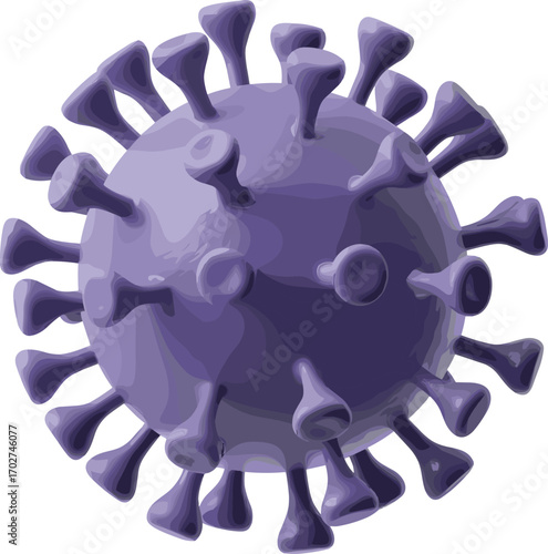 Coronavirus microscopic 3D illustration, medical virus cell structure, pandemic healthcare concept, infectious disease outbreak visualization, digital biology design