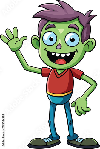 cartoon zombie with a smile