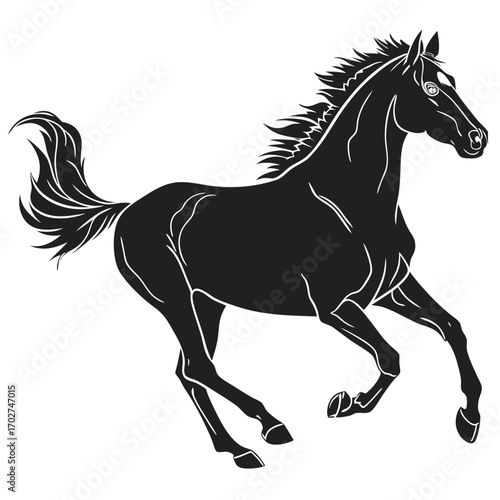 black horse vector illustration