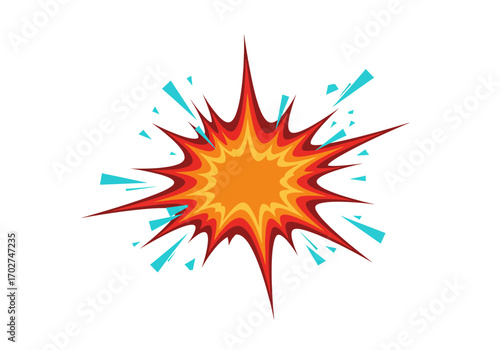 Comic Book Style Explosion Graphic.