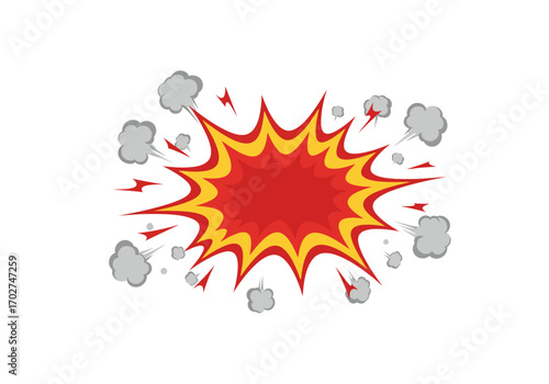 Red and Yellow Comic Book Explosion Graphic.