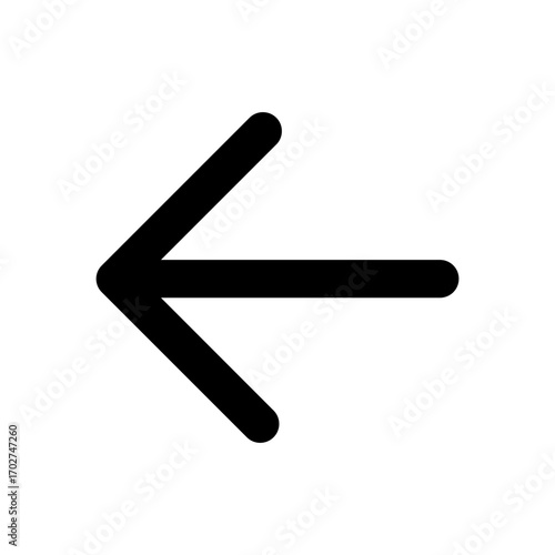 Arrow Backward Icon for UX/UI Interfaces  Left-Pointing Symbol for Return, Previous, and Reverse Navigation  Scalable Vector for Web, Mobile, and App Design