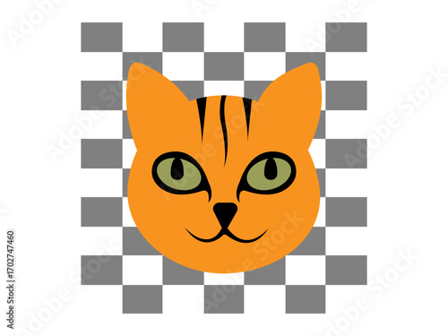 vector image of cat on green pet care logo design vector template and icon set.