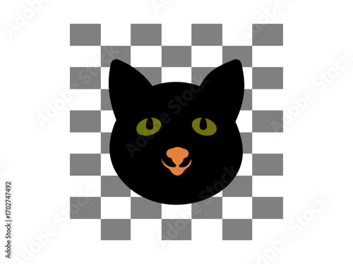 vector image of cat on green pet care logo design vector template and icon set.