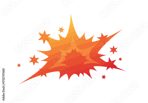 Orange Starburst Explosion Graphic Design.