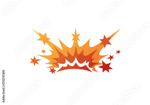 Abstract fiery explosion graphic design.