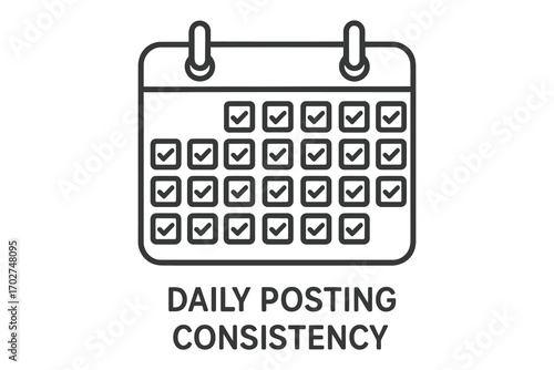 Calendar with checked boxes symbolizing daily posting consistency and scheduling