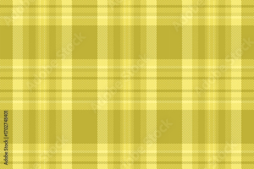 Surface seamless plaid vector, drapery fabric textile texture. Checker background pattern tartan check in yellow color.