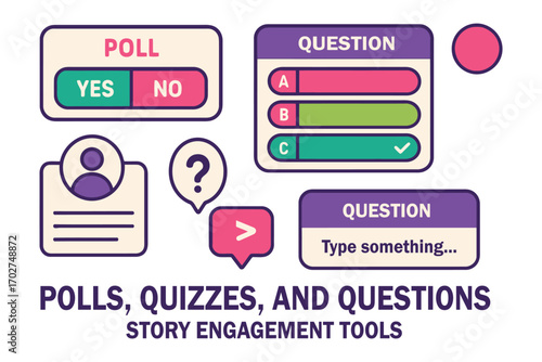 Interactive story engagement tools polls quizzes questions social media