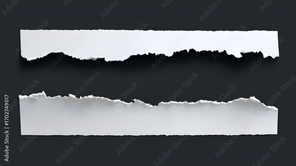 Fototapeta premium Torn paper with a blank space in the center, set against a dark black background