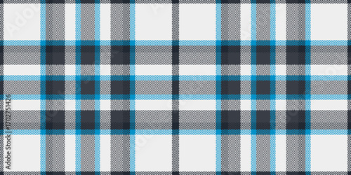 Aged background seamless textile, close up check fabric texture. Covering vector pattern tartan plaid in dark and white colors.