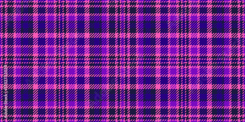 Fade pattern tartan check, realistic seamless fabric textile. Coloured plaid texture vector background in pink and dark colors.