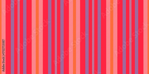 Vibrant vertical stripes create a dynamic, eyecatching backdrop. Red, orange,  purple hues form a linear design, ideal for textiles, design projects, or bold backgrounds.