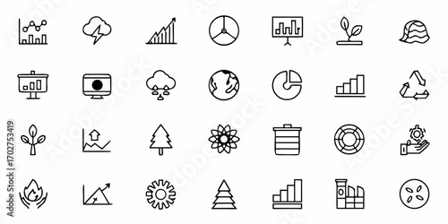 Sustainable business concepts show environmental responsibility, innovative growth, and strategic planning for a greener future with data visualization and analysis
