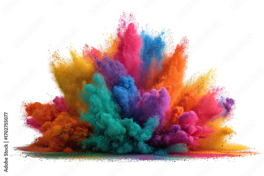 Fototapeta premium Colorful powder explosion in vibrant hues