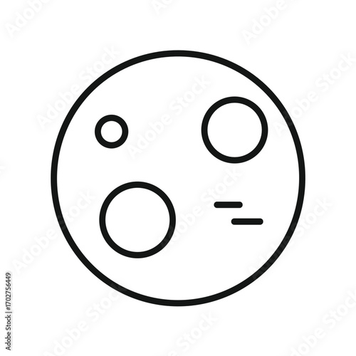 Mystic Moon Shape-Based Outline Icon, Monochrome, Transparent Background