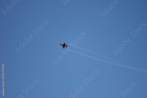 Turkish fighter jet Solo Turk flies over Anıtkabir. Ankara, Turkey - August 30, 2025.  April 23, May 19, August 30, October 29, November 10.
