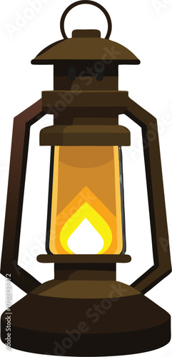 old oil lamp on a white background