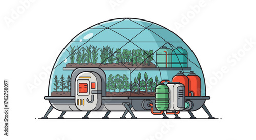 Futuristic Cityscape with Flying Airships.
