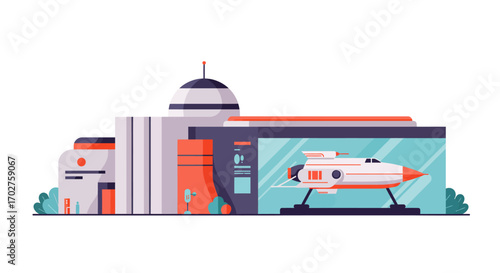 Solar Powered City with Blooming Flowers.