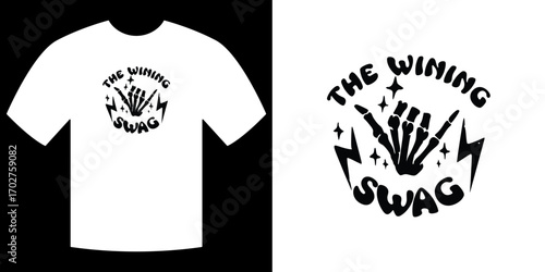 Winning Swag Graphic Design: A graphic design showcasing the essence of Winning Swag for a stylish tee. This monochrome illustration captures the essence of winning in a unique design.