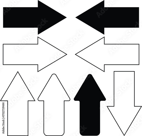 Directional arrows symbol set collection iconography graphic design