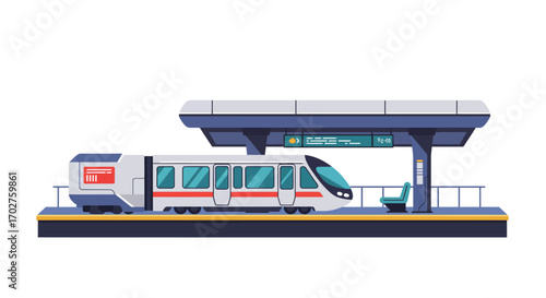 Modern Electric Train at Platform.