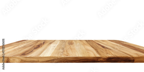 Close-up of a light brown wooden surface, featuring prominent wood grain running horizontally across the plane