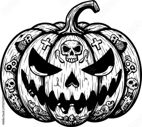 halloween pumpkin on white background