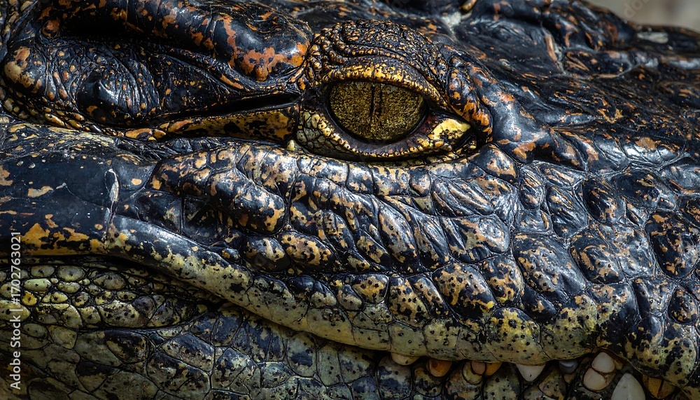 Obraz premium Close-up of a crocodile's face