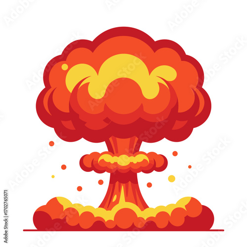 Powerful Nuclear Explosion Illustration.