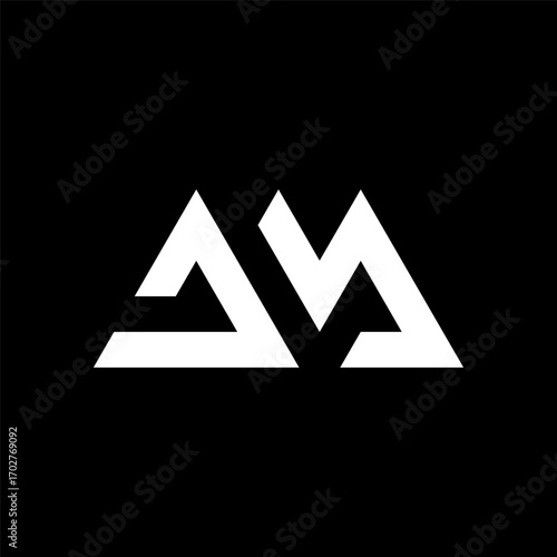 Letter JM bold masculine monogram logo