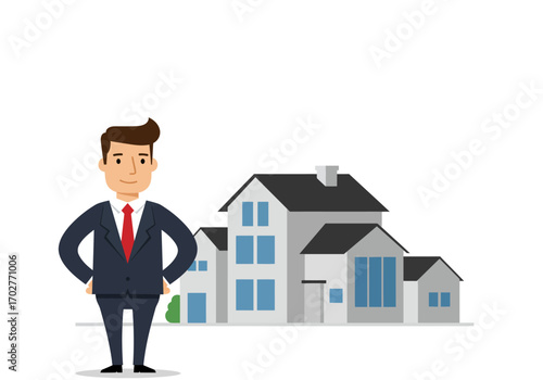 Real Estate Agent with Houses.