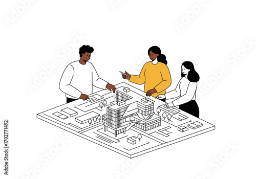 Team of Architects Planning Urban Development.