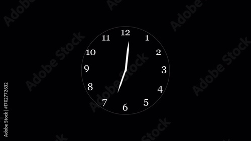 Counting Down, Circle clock Animated With Alpha Channel.