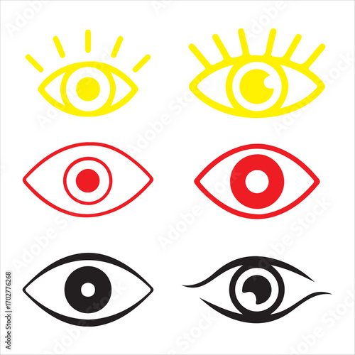 Realistic eye icon with lashes